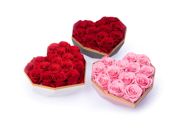 Forever Blossom Handmade Preserved Rose Heart Shape Gift Box
